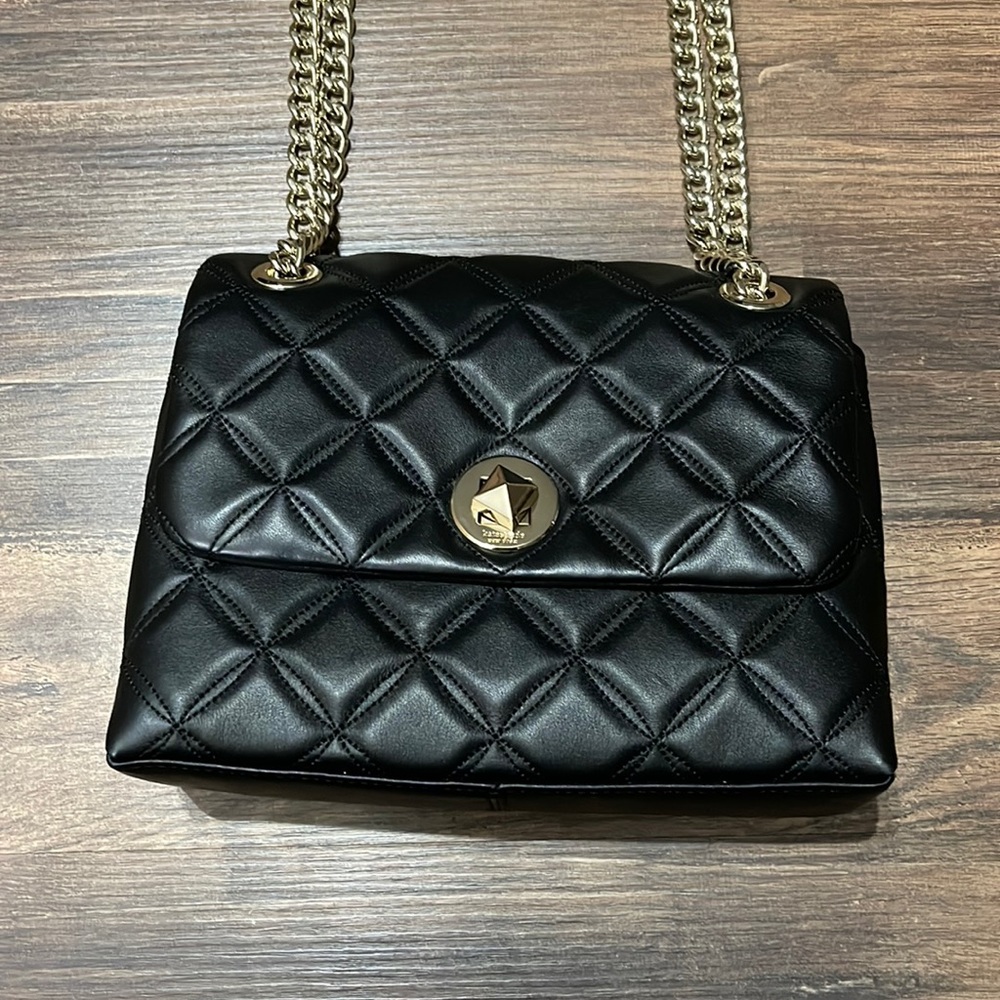 Kate Spade small Natalia flap crossbody in black